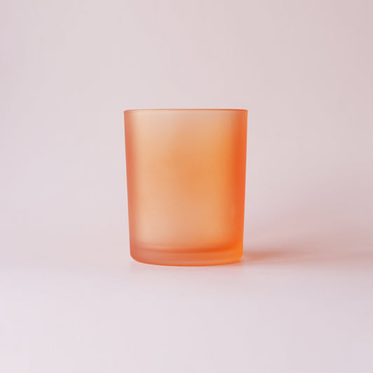 Glass Matte Frosted Jar in Peach