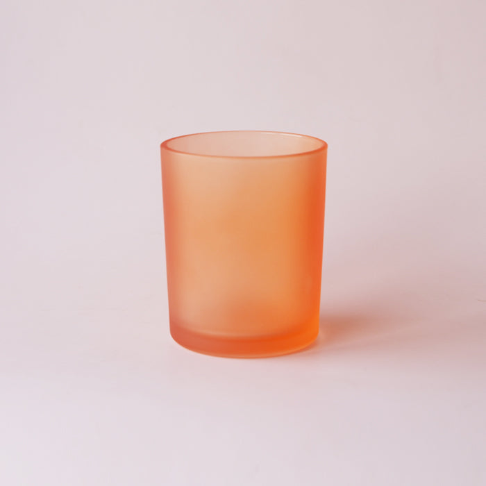 Glass Matte Frosted Jar in Peach