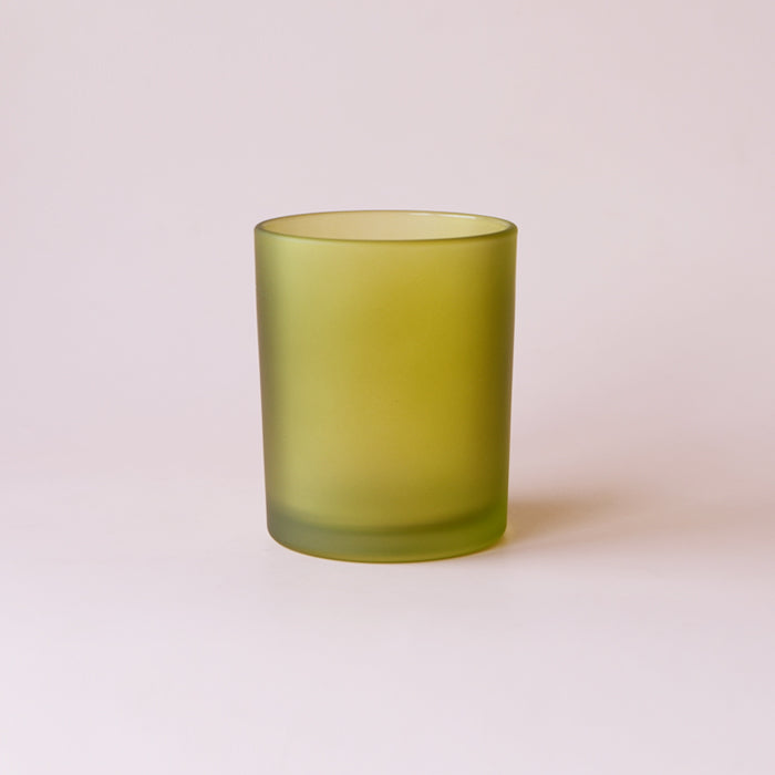 Glass Matte Frosted Jar in Olive