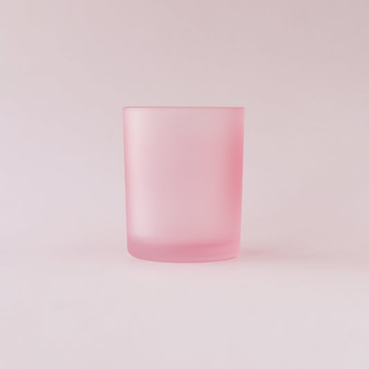 Glass Matte Frosted Jar in Pink