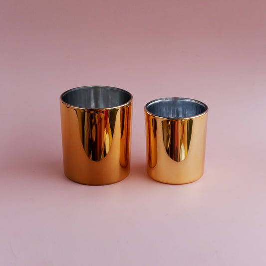 Glass Metallic Jars - Gold