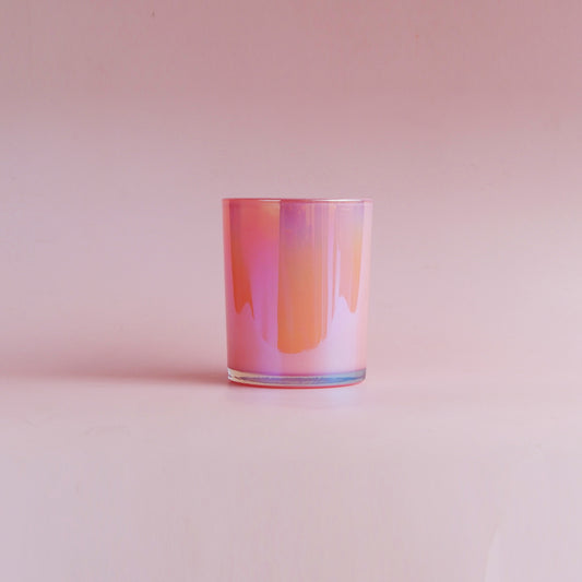 Glass Iridescent Jars - Pink