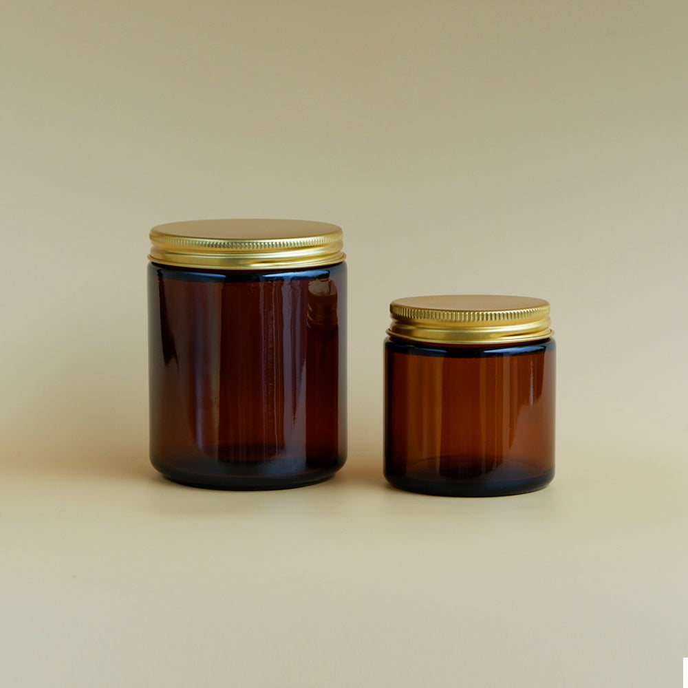 Glass Amber Jar Gold Lid – The Crafters Corner PH