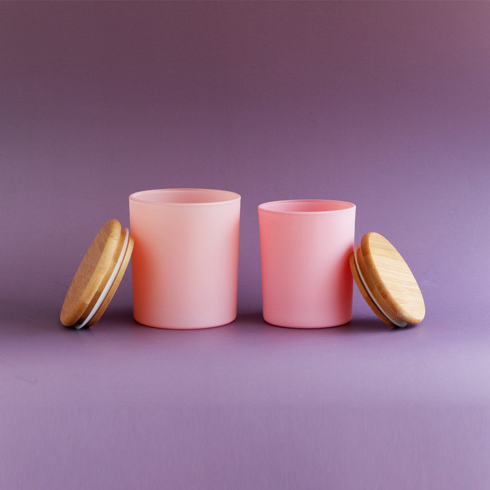 Glass Matte Pink Jars