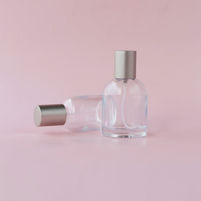 Perfume Glass Bottle - Round Shoulder Silver Lid (Le Labo Inspired)