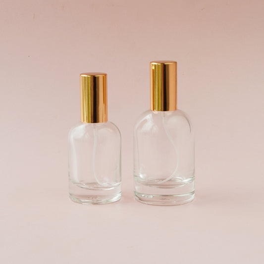 Perfume Glass Bottle - Round Shoulder Gold Lid (Le Labo Inspired)