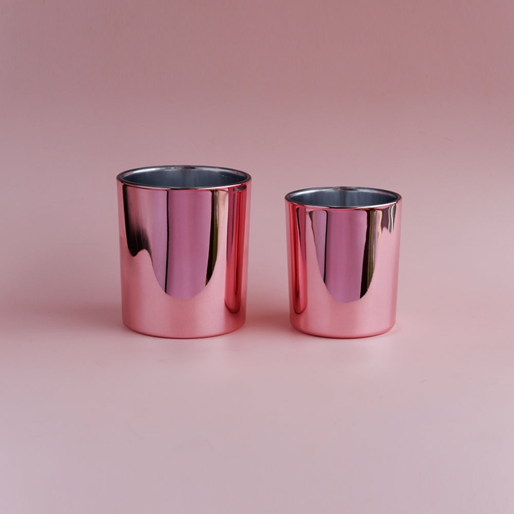 Glass Metallic Jars - Pink