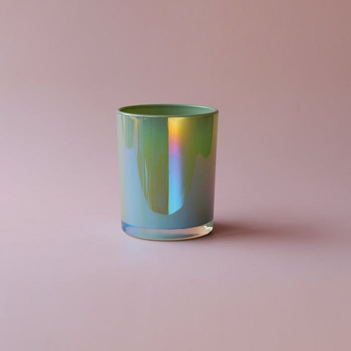 Glass Iridescent Jars - Sage Green